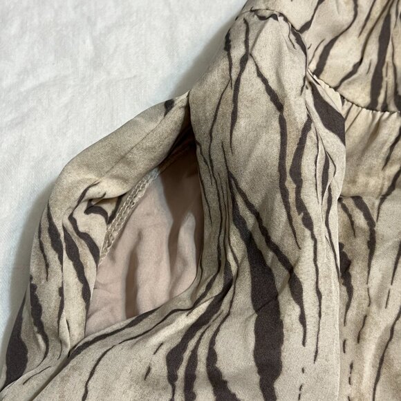 NWT Mustard Seed Zebra Print Boho Mini Dress Flowy Babydoll V Neck Tie Back S - Picture 5 of 10